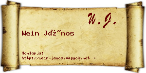 Wein János névjegykártya